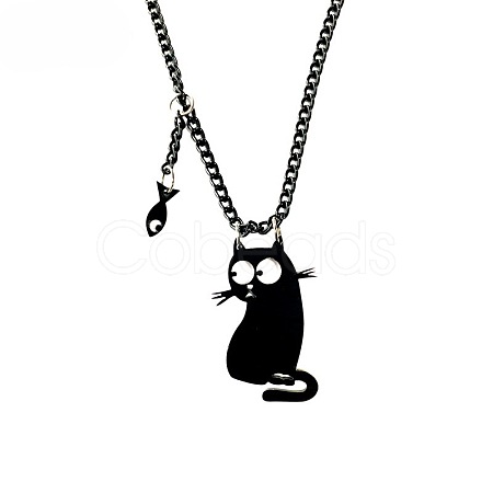Halloween Acrylic Pendant Aluminium Curb Chain Necklaces FS-WG5E45F-02-1