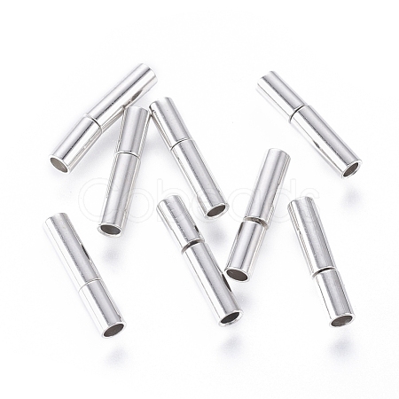Platinum Plated Brass Bayonet Clasps X-KK646-3-1