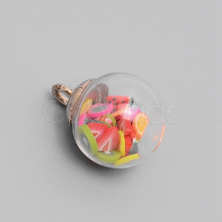 Transparent Glass Globe Pendants GLAA-WH0026-01F-1