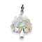 Alloy European Dangle Charms, with Natural Amazonite Chips, Tree, Antique Silver, 40mm, Hole: 4.5mm, 28x24x4~5mm