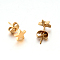 Ion Plating(IP) 304 Stainless Steel Ear Studs, Hypoallergenic Earrings, Star, Real 18K Gold Plated, 7x7x1.3mm, Pin: 0.8mm