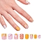 Nail Art Sets, with 24pcs Plastic Nail Tips, 24pcs Double Side Jelly Nail Glue , Colorful, 14.5~23x7~14mm, about 24pcs/set