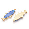 Alloy Enamel Pendants, Cadmium Free & Nickel Free & Lead Free, Golden, Fish Charm, Dodger Blue, 27x10.5x2.5mm, Hole: 1.8mm