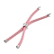 Twisted Nylon Cord Silder Bracelets, Link Bracelet Making for Connector Charm, with Long-Lasting Plated Platinum Brass Cord End & Alloy Tree of Life, Pink, 8-3/4~8-7/8 inch(22.2~22.6cm), Hole: 2mm