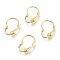 Brass Leverback Earring Findings, Real 24K Gold Plated, 16.5x11x3mm, Pin: 0.6x0.8mm