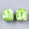 Resin Beads, Imitation Gemstone Chips Style, Barrel, Lawn Green, 22x21mm, Hole: 2mm