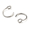 Non-Tarnish 304 Stainless Steel Clip on Nose Ring Findings, Nose Cuff Non Piercing Jewelry, Stainless Steel Color, 10x9.5x4mm, Hole: 2mm