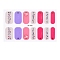 Full Cover Nail Stickers, 3D Nail Decals, Self-Adhesive, with Glass & Rhinestone & Plastic, for Nail Tips Decorations, Light Grey, 24x8.5~15mm, 24pcs/sheets