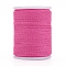 Round Waxed Polyester Cord, Taiwan Waxed Cord, Twisted Cord, Hot Pink, 1mm, about 12.02 yards(11m)/roll