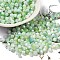 Baking Painted Glass Seed Beads, Bicone, Light Green, 4.5x4mm, Hole: 1mm, about 6428pcs/pound