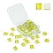 60Pcs Transparent Glass Cabochons, Square, Champagne Yellow, 9.8x9.8x4mm