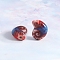 Handmade Porcelain Beads for DIY Bracelet Accessories, Jingdezhen Kiln Ceramic Beads, Conch Shape, FireBrick, 21x9mm