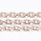 Ion Plating(IP) 304 Stainless Steel Cable Chains, Diamond Cut Chains, Soldered, Faceted, with Spool, Oval, Rose Gold, 2x1.2x0.4mm, about 32.8 Feet(10m)/roll