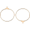 Brass Pendants, Long-Lasting Plated, Nickel Free, Open Circle/Ring, Real 18K Gold Plated, 39.5x36x0.8mm, Hole: 1mm, 30pc/box