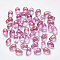 Transparent Spray Painted Glass Charms, with Glitter Powder, Teardrop, Violet, 9x6x6mm, Hole: 1mm