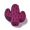 Silicone Focal Beads, Chewing Beads For Teethers, Cactus, Purple, 25x23x8mm, Hole: 2.3mm