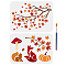 MAYJOYDIY US 2Pcs 2 Styles Autumn PET Hollow Out Drawing Painting Stencils, with 1Pc Art Paint Brushes, for DIY Scrapbook, Photo Album, Maple Leaf & Mushroom & Fox & Pumpkin Pattern, Mixed Patterns, 297x210mm, 1pc/style