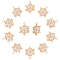 SUPERFINDINGS 10Pcs Brass Micro Pave Clear Cubic Zirconia Pendants, Snowflake, Light Gold, 20.5x16x3mm, Hole: 1.6mm