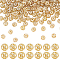 PandaHall Elite 200Pcs Hollow Brass Spacer Beads, Long-Lasting Plated, Round, Real 18K Gold Plated, 4x3.5mm, Hole: 0.6mm