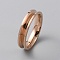 Stainless Steel Grooved Finger Ring Settings, Ring Core Blank, for Inlay Ring Jewelry Making, Rose Gold, US Size 5 3/4(16.3mm), Slot: 2mm