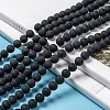 Grade A Natural Black Agate Beads Strands G447-4-6