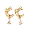 Brass Micro Pave Cubic Zirconia Pendants KK-D024-13G-1