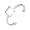 Non-Tarnish 304 Stainless Steel Open Cuff Ring Components X-STAS-I306-03P-1