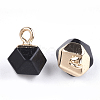 Electroplate Synthetic Black Stone Charms X-G-S344-08A-2