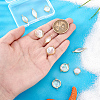 10Pcs 5 Styles Brass Pave Natural White Shell Connector Charms KK-PH0012-91A-3
