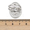 Oval with Rose Pattern 304 Stainless Steel Enamel Finger Rings for Women RJEW-G355-10P-02-5