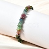 Natural Multicolor Tourmaline Chip Beaded Bracelets for Women BJEW-M110-02-3