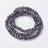 Electroplate Transparent Glass Beads Strands EGLA-A034-T8mm-S07-2