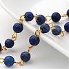 Handmade Natural Lapis Lazuli Beaded Chains AJEW-JB00228-01-1
