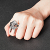 Titanium Steel Gothic Mask Finger Ring for Men Women RJEW-WH0001-12A-4