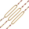 304 Stainless Steel Enamel Dapped Chain Oval Link Chains CHS-K021-15G-05-1