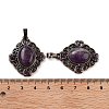 Natural Amethyst Rhombus Pendants G-K363-02R-04-3