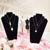 Bust Velvet Cover with Cardboard Paper Necklace Display Stands NDIS-WH0010-15-5