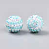 Stripe Pattern Resin AB Rhinestone Round Beads RESI-S313-18x20-15-2