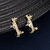 Brass Micro Pave Clear Cubic Zirconia Cuff Earrings EJEW-D328-02G-03-2