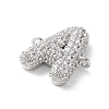 Brass Micro Pave Cubic Zirconia Letter Links KK-I717-04A-P-2