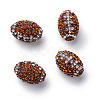 Handmade Polymer Clay Rhinestone Beads RB-S046-01F-1