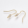 Brass Earring Hooks X-KK-T038-249G-2