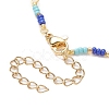 Brass Evil Eye & Glass Beaded Chain Necklace NJEW-JN04312-3