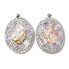 Baroque Natural Freshwater Shell Polymer Clay Rhinestone Big Pendants BSHE-P033-14B-2