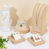 3Pcs Rectangle Wood Earring Display Stands EDIS-DR0001-05A-3