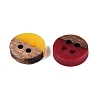 Opaque Resin & Walnut Wood Buttons RESI-N053-36-4