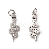 Brass Micro Pave Cubic Zirconia Pendants KK-E068-VB311-1