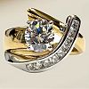 Brass Micro Pave Clear Cubic Zirconia Finger Rings FS-WG8456F-02-2
