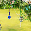 2Pcs Glass Turkey Evil Eye Car Hanging Decorations HJEW-DC0001-14-7