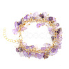 Natural Amethyst Bead Bracelets PW-WG73957-09-1
